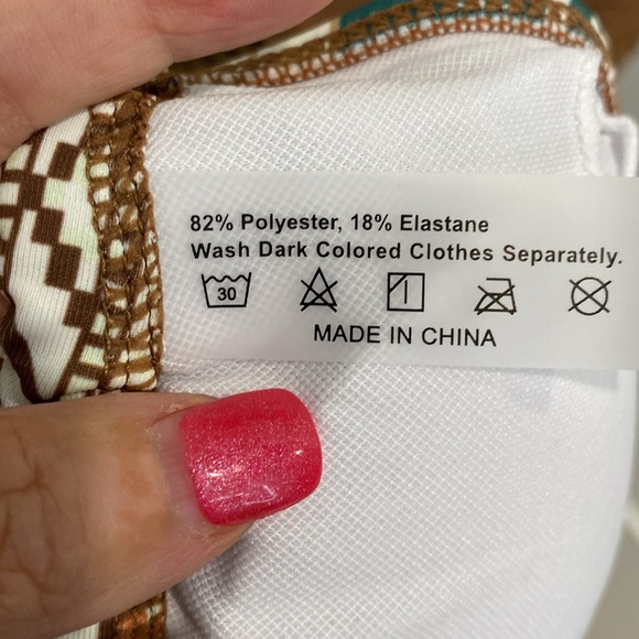 NWOT Trendy Tribal Print Halter Bikini Set - High Cut Hollow Out 3-Piece |Size L - Picture 12 of 13